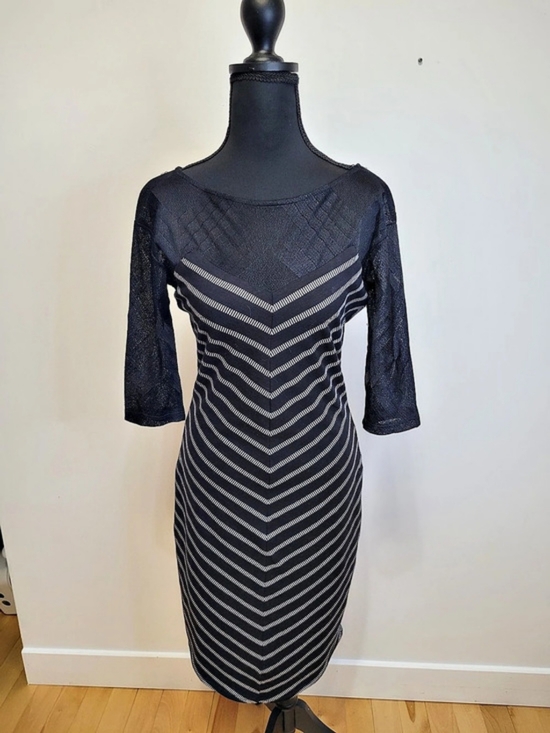 Cokluch Dresses & Skirts - COKLUCH Montreal Chevron Stripe Mesh Illusion Knit Dress Size S  ***See Notes**